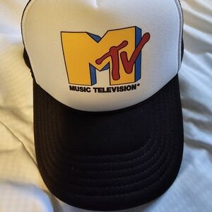 MTV Logo Black and White Trucker Hat